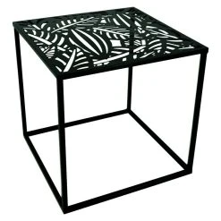 BAUHAUS Beistelltisch Blätter 30 X 30 X 30 Cm, Schwarz, Metall