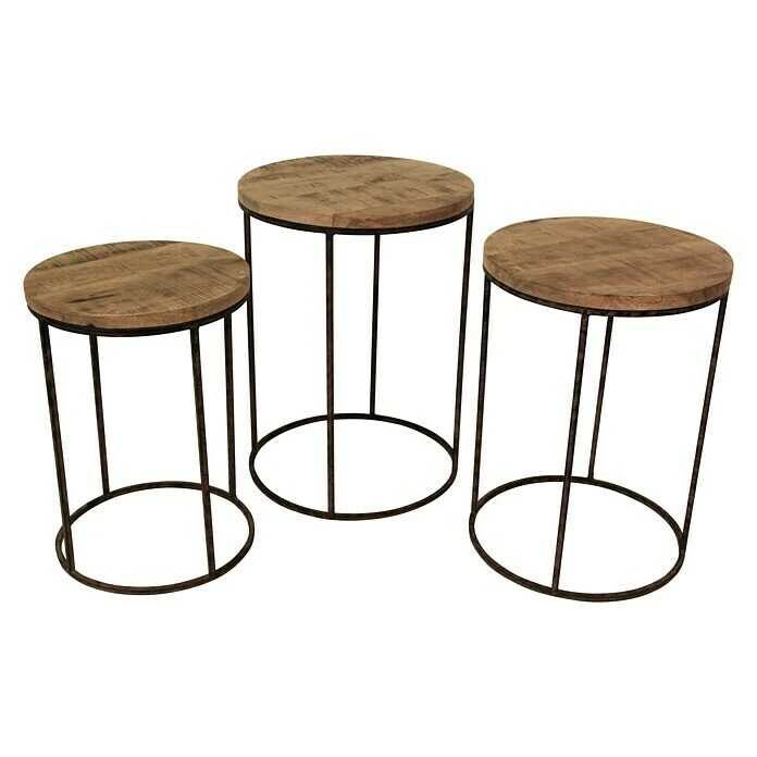 BAUHAUS Holztisch Rund Ø X H: 40 X 53 Cm, Material Tischplatte: Mangoholz 2 BAUHAUS Holztisch Rund Ø X H: 40 X 53 Cm, Material Tischplatte: Mangoholz – Bild 2