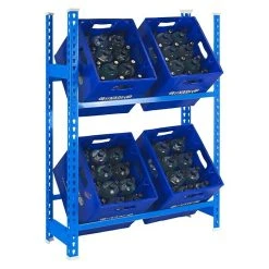 BAUHAUS Simonrack Simonbottle Metall-Getränkekistenregal Bottleclick L X B X H: 30 X 80 X 100 Cm, Traglast: 100 Kg/Boden, Anzahl Böden: 3, Blau