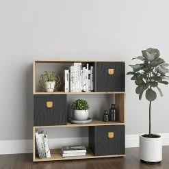 BAUHAUS Phönix Regal Shelfy L X B X H: 35,6 X 103 X 110 Cm, Eiche/Grau -BAUHAUS Shop 12 1266