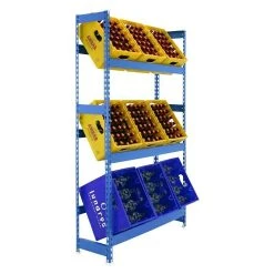 BAUHAUS Simonrack Simonbottle Metall-Getränkekistenregal Bottleclick L X B X H: 30 X 100 X 180 Cm, Traglast: 100 Kg/Boden, Anzahl Böden: 3, Blau