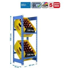 BAUHAUS Simonrack Simonbottle Metall-Getränkekistenregal Bottleclick L X B X H: 30 X 40 X 100 Cm, Traglast: 100 Kg/Boden, Anzahl Böden: 3, Blau -BAUHAUS Shop 12 1654