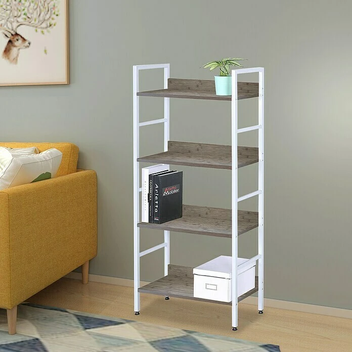 BAUHAUS Scan Trend Regal L X B X H: 60 X 27,5 X 126 Cm, Weiß/Braun 1 BAUHAUS Scan Trend Regal L X B X H: 60 X 27,5 X 126 Cm, Weiß/Braun