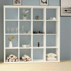 BAUHAUS Regal L X B X H: 39,2 X 146,6 X 146,6 Cm, Weiß -BAUHAUS Shop 12 1694