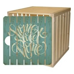 BAUHAUS HolzZollhaus Holzkiste A 1/2 35 X 35 X 32 Cm, Home Sweet Home, Gehobelt