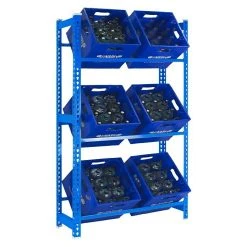 BAUHAUS Simonrack Simonbottle Metall-Getränkekistenregal Bottleclick L X B X H: 30 X 80 X 180 Cm, Traglast: 100 Kg/Boden, Anzahl Böden: 3, Blau