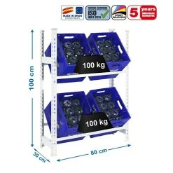 BAUHAUS Simonrack Simonbottle Metall-Getränkekistenregal Bottleclick L X B X H: 30 X 80 X 100 Cm, Traglast: 100 Kg/Boden, Anzahl Böden: 3, Weiß -BAUHAUS Shop 12 1817