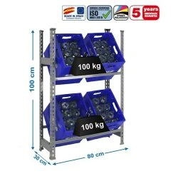 BAUHAUS Simonrack Simonbottle Metall-Getränkekistenregal Bottleclick L X B X H: 30 X 80 X 100 Cm, Traglast: 100 Kg/Boden, Anzahl Böden: 2, Grau -BAUHAUS Shop 12 1845