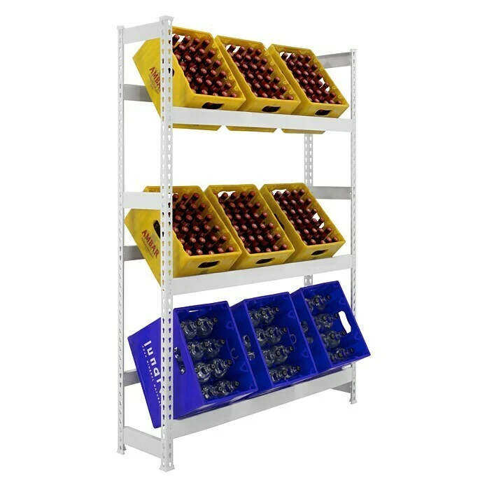 BAUHAUS Simonrack Simonbottle Metall-Getränkekistenregal Bottleclick L X B X H: 30 X 100 X 180 Cm, Traglast: 100 Kg/Boden, Anzahl Böden: 3, Weiß 1 BAUHAUS Simonrack Simonbottle Metall-Getränkekistenregal Bottleclick L X B X H: 30 X 100 X 180 Cm, Traglast: 100 Kg/Boden, Anzahl Böden: 3, Weiß