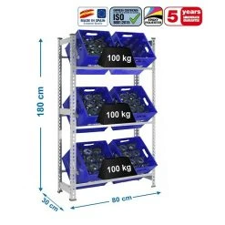 BAUHAUS Simonrack Simonbottle Metall-Getränkekistenregal Bottleclick L X B X H: 30 X 80 X 180 Cm, Traglast: 100 Kg/Boden, Anzahl Böden: 3, Silber -BAUHAUS Shop 12 2025