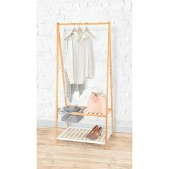 BAUHAUS Garderobenständer L X B X H: 45 X 70 X 160 Cm, Bambus/Weiß -BAUHAUS Shop 12 2047