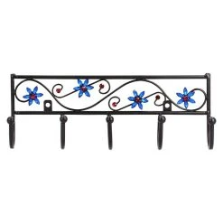 BAUHAUS Siro Garderobenleiste 2165-260PB12JE 8 L X B X H: 260 X 90 X 50 Mm, Anzahl Haken: 5 Stk., Schwarz/Blau