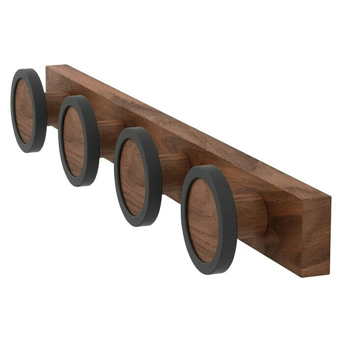 BAUHAUS Umbra Garderobenleiste Hub L X B X H: 5,4 X 49,5 X 7 Cm, Anzahl Haken: 4 Stk., Schwarz, Walnuss 1 BAUHAUS Umbra Garderobenleiste Hub L X B X H: 5,4 X 49,5 X 7 Cm, Anzahl Haken: 4 Stk., Schwarz, Walnuss
