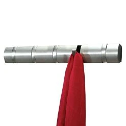 BAUHAUS Umbra Garderobenleiste Flip L X B X H: 51 X 2,5 X 7,6 Cm, Anzahl Haken: 5 Stk., Silber