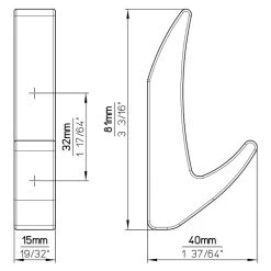 BAUHAUS Siro Garderobenhaken 2433/ZN1 L X B X H: 15 X 81 X 40 Mm, Anzahl Haken: 1 Stk. -BAUHAUS Shop 12 2295