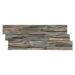 BAUHAUS Indo Holzpaneel 3D Wall Elegance Gun Smoked Teak, 500 X 200 X 10 Mm, 10 Paneele