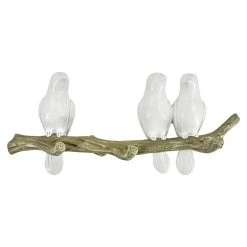 BAUHAUS Garderobenleiste Vögel Auf Ast L X B X H: 34 X 6 X 14,5 Cm, Anzahl Haken: 3 Stk., Weiß/Natur -BAUHAUS Shop 12 2450