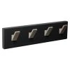BAUHAUS Nesu Garderobenleiste L X B X H: 40,3 X 5,5 X 10,3 Cm, Anzahl Haken: 4 Stk., Schwarz, Leder