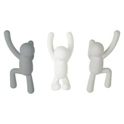 BAUHAUS Kleiderhaken Buddy 7,5 X 16,5 Cm, Weiß/Grau, Traglast: 2,2 Kg/Haken