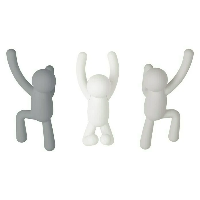 BAUHAUS Kleiderhaken Buddy 7,5 X 16,5 Cm, Weiß/Grau, Traglast: 2,2 Kg/Haken 1 BAUHAUS Kleiderhaken Buddy 7,5 X 16,5 Cm, Weiß/Grau, Traglast: 2,2 Kg/Haken