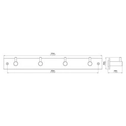 BAUHAUS Siro Hakenleiste 1890 L X H: 322 X 47 Mm, Anzahl Haken: 4 Stk. -BAUHAUS Shop 12 2585