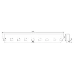 BAUHAUS Siro Türgarderobe 2303 L X H: 366 X 41 Mm, Anzahl Haken: 9 Stk., Vernickelt -BAUHAUS Shop 12 2701