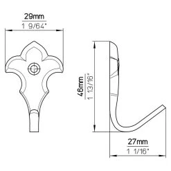 BAUHAUS Siro Garderobenhaken 577-45ZN8 L X B X H: 29 X 46 X 27 Mm, Anzahl Haken: 1 Stk. -BAUHAUS Shop 12 2727