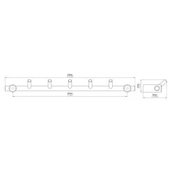 BAUHAUS Siro Garderobenleiste 2312-320N1V L X B X H: 320 X 31 X 59 Mm, Anzahl Haken: 5 Stk. -BAUHAUS Shop 12 2783