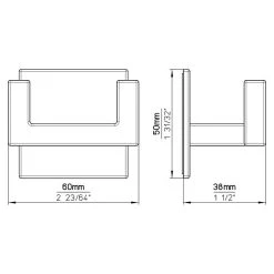 BAUHAUS Siro Garderobenhaken 2331/ZN4KV1S L X B X H: 60 X 50 X 38 Mm, Anzahl Haken: 1 Stk., Vernickelt Matt -BAUHAUS Shop 12 2831