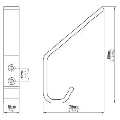 BAUHAUS Siro Garderobenhaken L X B X H: 19 X 120 X 75 Mm, Anzahl Haken: 1 Stk. -BAUHAUS Shop 12 2840