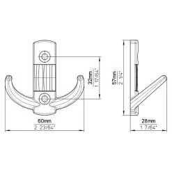 BAUHAUS Siro Garderobenhaken 2214/ZN29 L X B X H: 60 X 148 X 66 Mm, Anzahl Haken: 1 Stk. -BAUHAUS Shop 12 2868