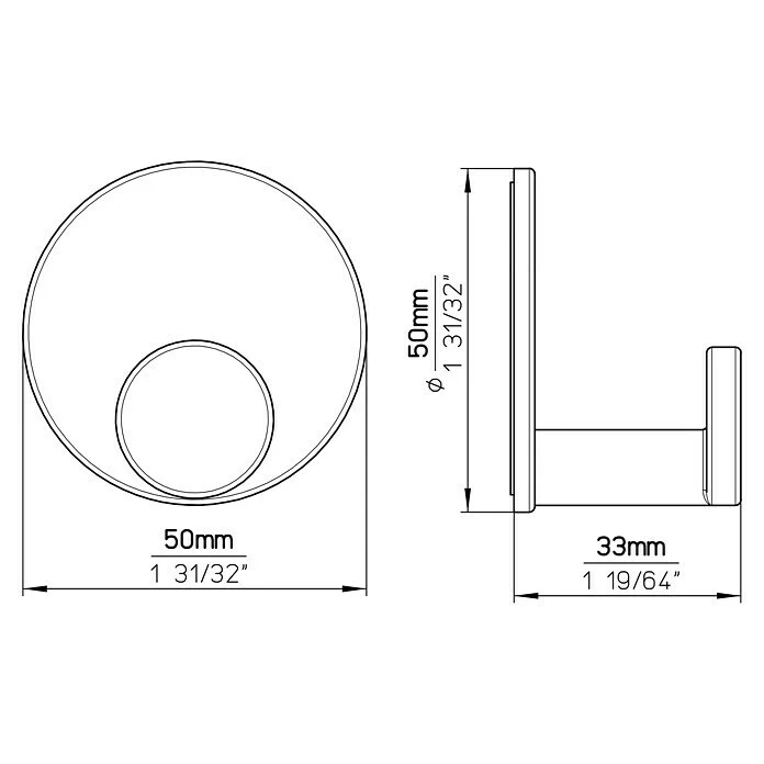 BAUHAUS Siro Garderobenhaken 2335/ZN21KV1S L X B X H: 50 X 50 X 33 Mm, Anzahl Haken: 1 Stk. 5 BAUHAUS Siro Garderobenhaken 2335/ZN21KV1S L X B X H: 50 X 50 X 33 Mm, Anzahl Haken: 1 Stk. – Bild 5