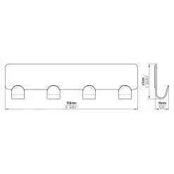 BAUHAUS Siro Hakenleiste 2178-156ZN1KV1S 156 X 16 Mm, Anzahl Haken: 4 Stk., Verchromt Poliert -BAUHAUS Shop 12 3001