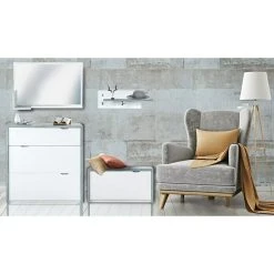 BAUHAUS Phönix Bruno Garderobenleiste L X B X H: 20 X 75 X 30 Cm, Grau/Weiß -BAUHAUS Shop 12 3037