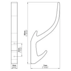 BAUHAUS Siro Garderobenhaken 2432/ZN1 L X B X H: 15 X 150 X 71 Mm, Anzahl Haken: 2 Stk., Chrom -BAUHAUS Shop 12 3061