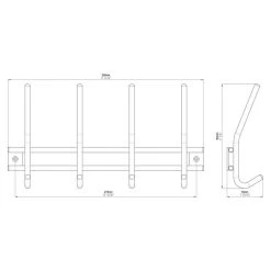 BAUHAUS Siro Garderobenleiste 2196-300N1V L X B X H: 300 X 160 X 50 Mm, Anzahl Haken: 4 Stk. -BAUHAUS Shop 12 3072