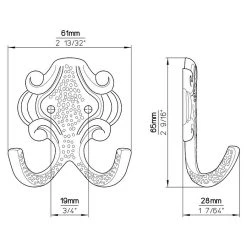 BAUHAUS Siro Garderobenhaken 431/ZN10 L X B X H: 61 X 65 X 28 Mm, Anzahl Haken: 1 Stk., Messing - Antik -BAUHAUS Shop 12 3096