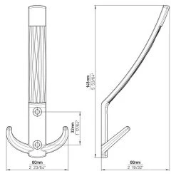 BAUHAUS Siro Garderobenhaken 2213/ZN58 L X B X H: 60 X 148 X 66 Mm, Anzahl Haken: 3 Stk., Bronze -BAUHAUS Shop 12 3118