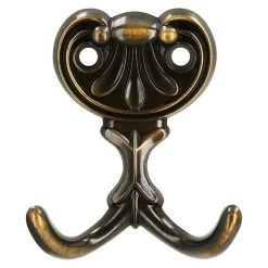 BAUHAUS Siro Garderobenhaken L X B X H: 56 X 66 X 20 Mm, Anzahl Haken: 2 Stk., Messing Antik -BAUHAUS Shop 12 3162