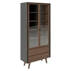 BAUHAUS Phönix Playboy Vitrine Victoria L X B X H: 42 X 90 X 195 Cm, Nussbaum