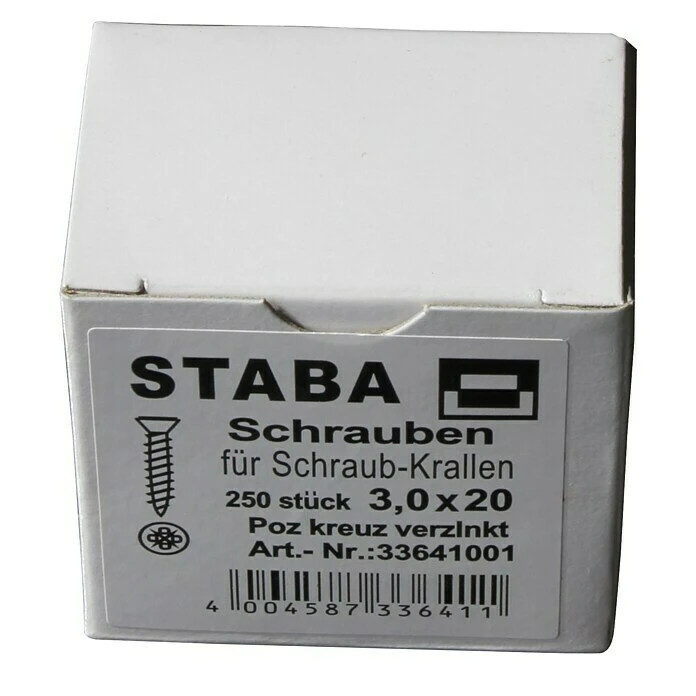 BAUHAUS Staba Schrauben Durchmesser: 3 Mm, Länge: 20 Mm, 250 Stk. 1 BAUHAUS Staba Schrauben Durchmesser: 3 Mm, Länge: 20 Mm, 250 Stk.