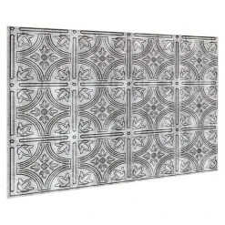 BAUHAUS Palram - Innovera Décor Wandpaneel Imperium Silber, 47 X 61,7 Cm
