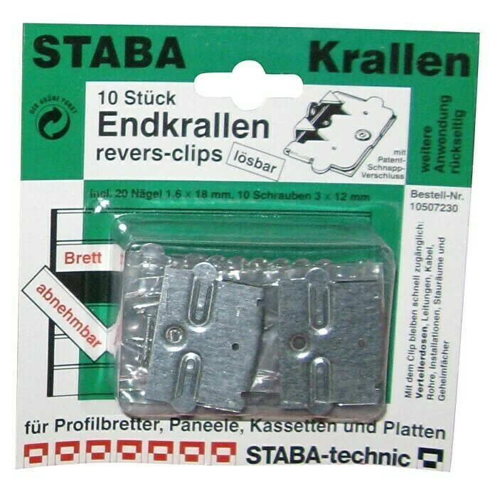 BAUHAUS Staba Endkrallen Mit Reversclip 10 Stk. 1 BAUHAUS Staba Endkrallen Mit Reversclip 10 Stk.