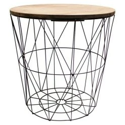 BAUHAUS Beistelltisch Ø X H: 34 X 35 Cm, Mitteldichte Holzfaserplatte (MDF), Schwarz