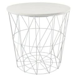 BAUHAUS Beistelltisch Ø X H: 39 X 38,5 Cm, Mitteldichte Holzfaserplatte (MDF), Weiß