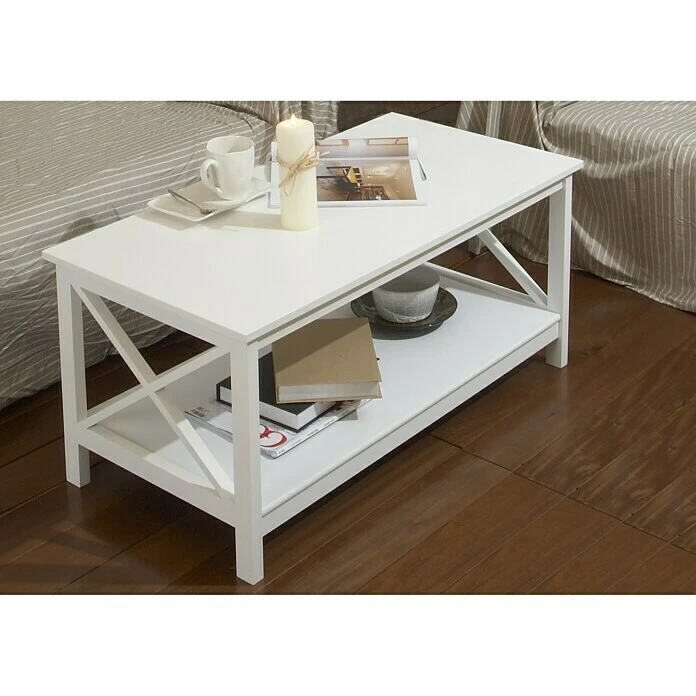 BAUHAUS Phönix Couchtisch Country L X B X H: 50 X 100 X 45 Cm, Weiß 2 BAUHAUS Phönix Couchtisch Country L X B X H: 50 X 100 X 45 Cm, Weiß – Bild 2