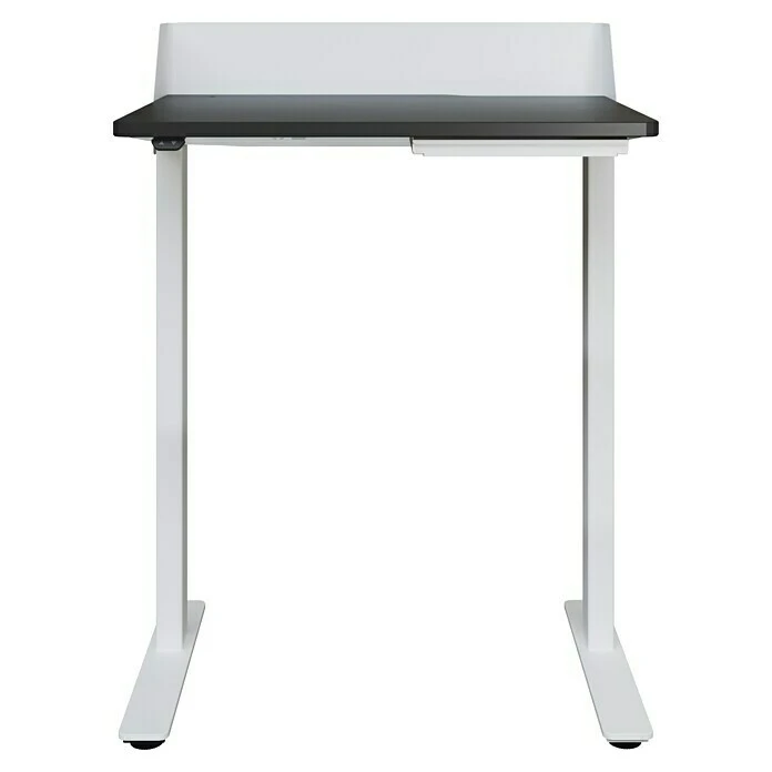 BAUHAUS Häfele Schreibtisch Job L B X L: 120 X 80 Cm, Höhenverstellung: 62,5 Cm - 127,5 Cm, Farbe Gestell: Weiß, Farbe Tischplatte: Schwarz 2 BAUHAUS Häfele Schreibtisch Job L B X L: 120 X 80 Cm, Höhenverstellung: 62,5 Cm - 127,5 Cm, Farbe Gestell: Weiß, Farbe Tischplatte: Schwarz – Bild 2
