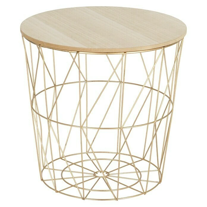 BAUHAUS Beistelltisch Ø X H: 38,5 X 39 Cm, Mitteldichte Holzfaserplatte (MDF), Gold/Natur 1 BAUHAUS Beistelltisch Ø X H: 38,5 X 39 Cm, Mitteldichte Holzfaserplatte (MDF), Gold/Natur