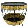BAUHAUS Beistelltisch Polyrattan Ø X H: 40 X 30 Cm, Natur/Schwarz