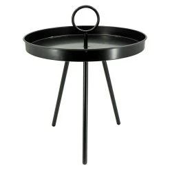 BAUHAUS Beistelltisch Mit Griff Ø X H: 40 X 60 Cm, Schwarz, Metall